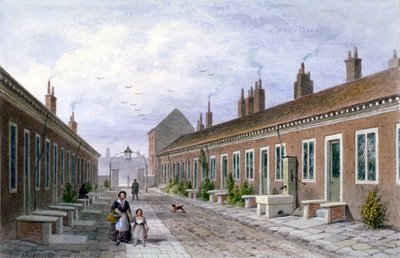 Asilos de Skinners, Mile End Road, Stepney, Londres, c1840 de Thomas Hosmer Shepherd