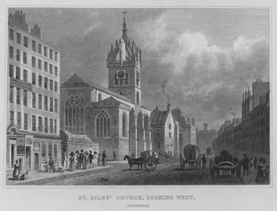 Iglesia de San Giles, mirando al Oeste, Edimburgo (grabado) de Thomas Hosmer Shepherd