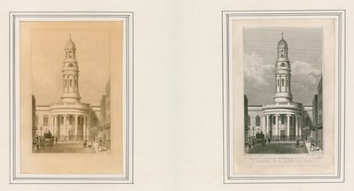 Iglesia de Santa María, Wyndham Place, y rectoría del distrito de St Mary-le-bone de Thomas Hosmer Shepherd