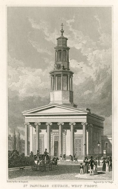 Iglesia de San Pancracio, frente oeste de Thomas Hosmer Shepherd