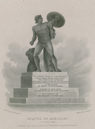 Estatua de Aquiles en Hyde Park, Londres de Thomas Hosmer Shepherd