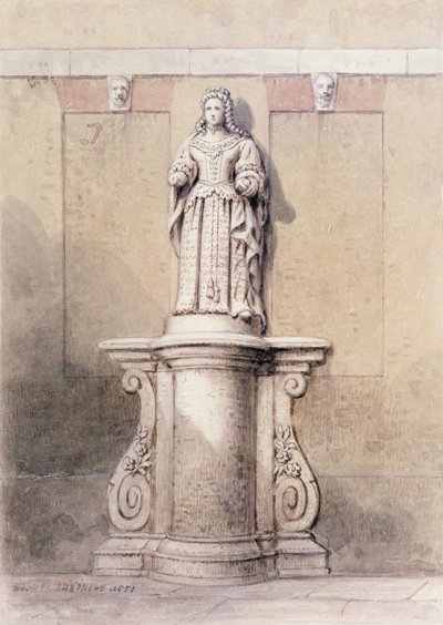 Estatua de la Reina Ana en el extremo este de Queen Square, 1851 de Thomas Hosmer Shepherd