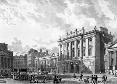 El Banco de Inglaterra, grabado por D. Havell de Thomas Hosmer Shepherd