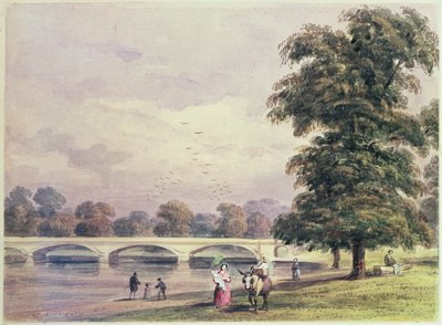 El puente entre Kensington Gardens y Hyde Park en Serpentine de Thomas Hosmer Shepherd
