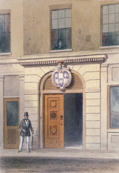 La entrada al Salón del Candelero de Sebo, siglo XIX de Thomas Hosmer Shepherd