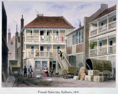 La posada del cuerno francés, Holborn, Londres de Thomas Hosmer Shepherd