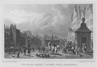 El Mercado de la Hierba, mirando al Oeste, Edimburgo de Thomas Hosmer Shepherd
