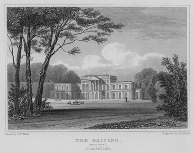 The Haining, Frente Norte, Selkirkshire (grabado) de Thomas Hosmer Shepherd