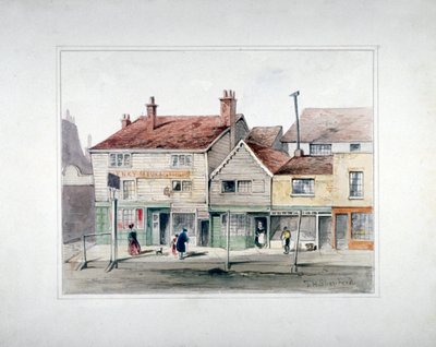 La posada Hare and Hounds y escaparates en Upper Street, Islington, Londres, c1835 de Thomas Hosmer Shepherd