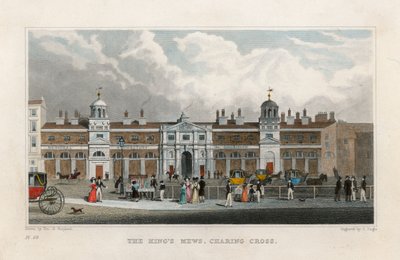 Las caballerizas reales, Charing Cross. Hogar temporal del Menagerie de Edward Cross de Thomas Hosmer Shepherd
