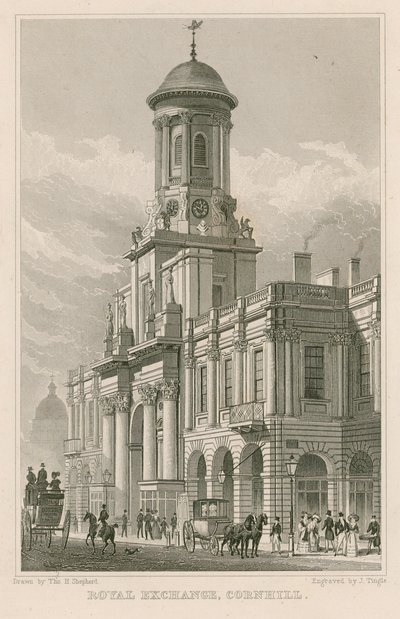 La Bolsa Real, Cornhill, Londres de Thomas Hosmer Shepherd