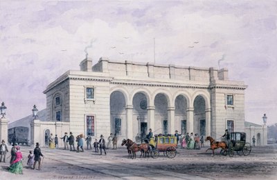 La estación de ferrocarril del suroeste en Nine Elms Vauxhall, 1856 de Thomas Hosmer Shepherd