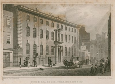 La Casa del Mar del Sur, Threadneedle Street, Londres de Thomas Hosmer Shepherd