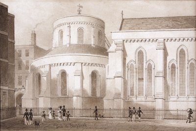 La iglesia del Temple, restaurada (acuarela) de Thomas Hosmer Shepherd