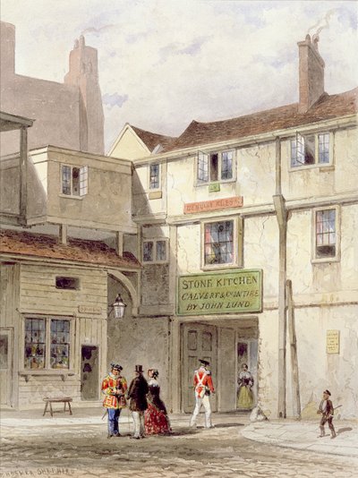 La célebre cantina en la Torre, llamada The Stone Kitchen, derribada en 1827 (acuarela) de Thomas Hosmer Shepherd