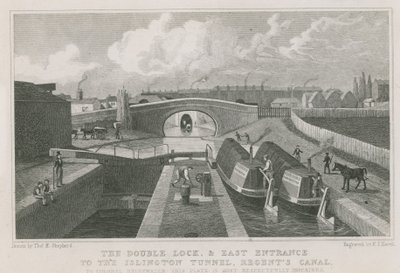 La doble esclusa y la entrada este al túnel de Islington de Thomas Hosmer Shepherd