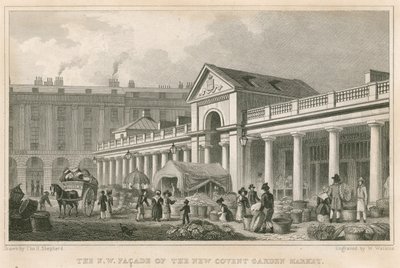 La fachada noroeste del nuevo Mercado de Covent Garden, Londres de Thomas Hosmer Shepherd