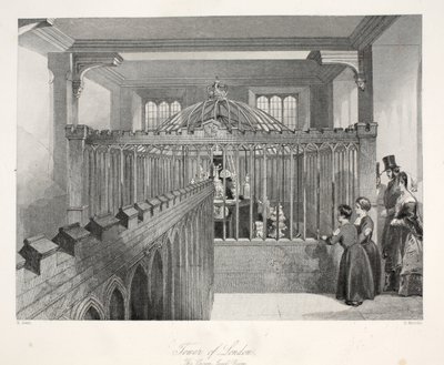 La Torre de Londres, la Sala de las Joyas de la Corona, de 