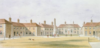 Vista de las casas de beneficencia de Charles Hopton, 1852 de Thomas Hosmer Shepherd