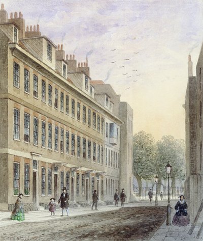 Vista de la calle Fludyer, mirando hacia el parque St. James, 1859 de Thomas Hosmer Shepherd