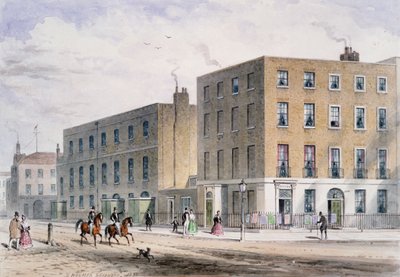 Vista de la Plaza Soho y la Capilla Católica, 1850 de Thomas Hosmer Shepherd