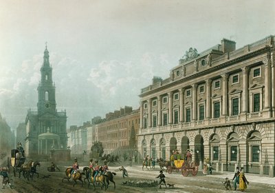 Vista de Somerset House, desde el Strand, grabado por J. Bluck, publicado 1819 de Thomas Hosmer Shepherd