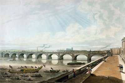 Vista del Puente de Waterloo desde el Extremo Este de la Terraza de Somerset House de Thomas Hosmer Shepherd