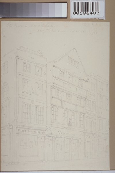 Vista de casas antiguas en Chancery Lane, 1853 de Thomas Hosmer Shepherd