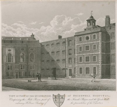 Vista de parte del cuadrángulo del Hospital Bridewell de Thomas Hosmer Shepherd