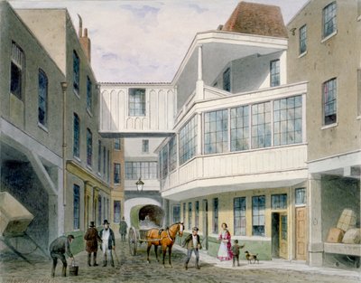 Vista de la taberna Cross Keys, Wood Street, Ciudad de Londres, c. 1850 de Thomas Hosmer Shepherd