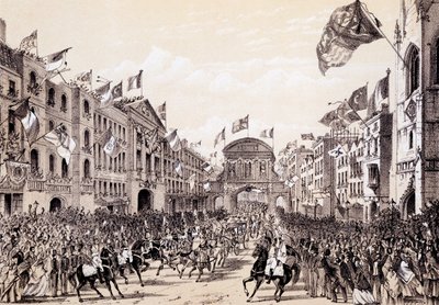 Visita de Napoleón III y la Emperatriz Eugenia a la Ciudad, 19 de abril de 1855 de Thomas Hosmer Shepherd
