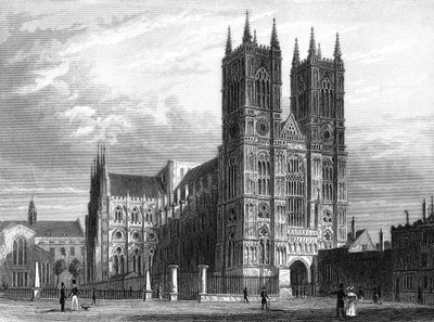 Catedral de Westminster, Londres 1858 (grabado) de Thomas Hosmer Shepherd