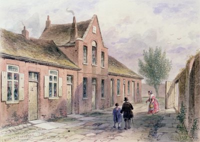 Casas de beneficencia de Witcher en Tothill Fields, 1850 de Thomas Hosmer Shepherd