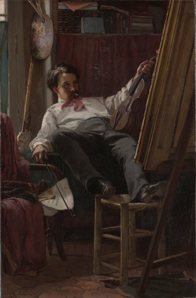 Autorretrato del artista en su estudio de Thomas Hovenden