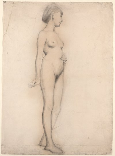 Niña desnuda de pie de Thomas Hovenden