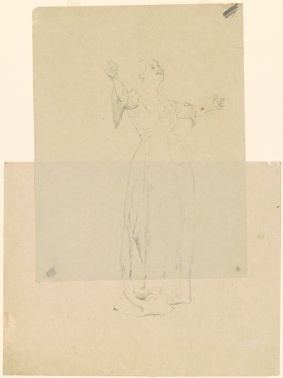 Mujer con brazos extendidos de Thomas Hovenden