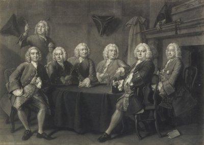 El Club de Concejales de Benn, grabado por J. Faber (mezzotinta) de Thomas Hudson