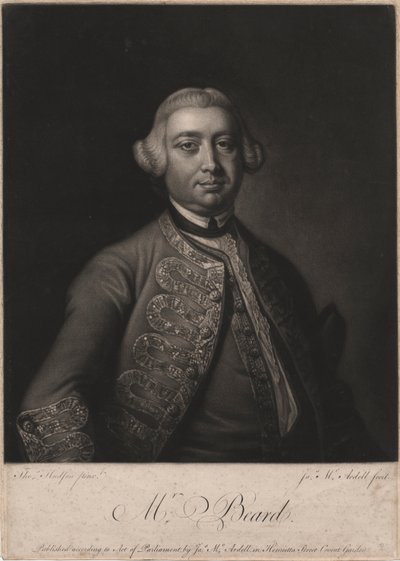 Sr. Beard, grabado por James McArdell (c.1729-65), 1764 de Thomas Hudson