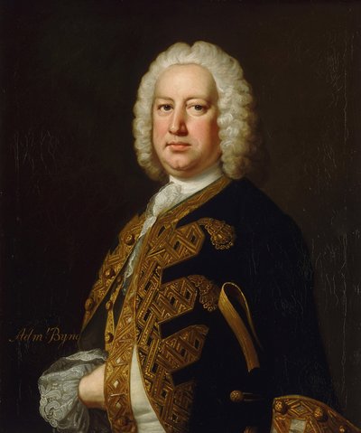 Retrato del almirante John Byng de Thomas Hudson