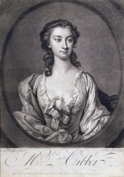 Retrato de la Sra. Cibber (1714-66), actriz y cantante, grabado por John Faber, 1746 de Thomas Hudson