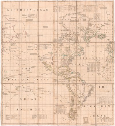 Un mapa del Atlántico-Pacífico de Jefferys de Thomas Jefferys