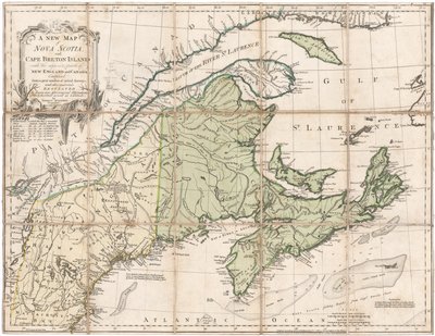Mapa de Nueva Escocia por Jefferys de Thomas Jefferys