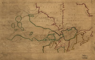 Mapa de Canadá y la parte norte de Luisiana con los países adyacentes. LOC 73695757 de Thomas Jefferys