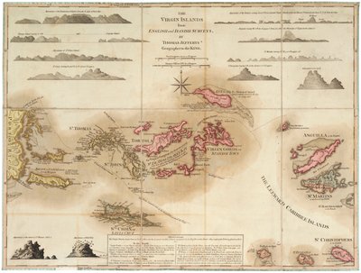Las Islas Vírgenes en encuestas inglesas y danesas de Thomas Jefferys