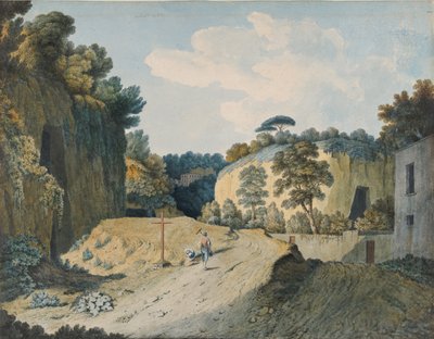 Un camino en un desfiladero cerca de Nápoles, 1782 de Thomas Jones