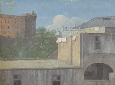 Edificios de Nápoles con el lado noreste del Castel Nuovo de Thomas Jones