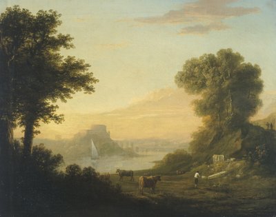 Paisaje clásico con un río de Thomas Jones