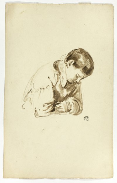 Niño sentado, medio cuerpo de Thomas Jones Barker