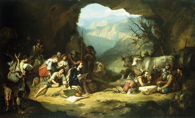 El Estudio de Salvator Rosa en las Montañas de los Abruzos de Thomas Jones Barker