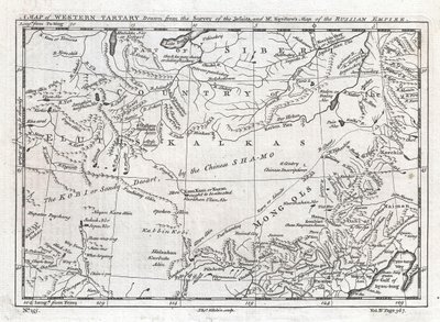 Un mapa de Tartaria occidental extraído del estudio de los jesuitas y del mapa del Imperio ruso del Sr. Kyrillow. de Thomas Kitchin